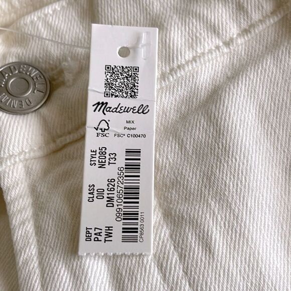 Madewell NWT Tall Perfect Vintage Wide Leg Crop Jeans Size 33T in Tile White - Picture 8 of 9